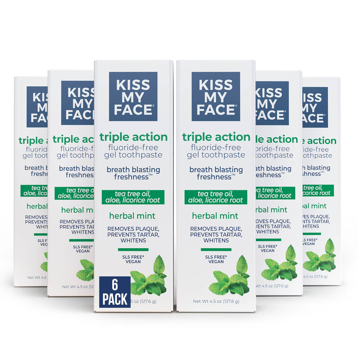 Triple Action Cool Mint Gel Fluoride Free Toothpaste – Kiss My Face