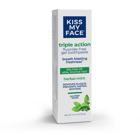 Triple Action Cool Mint Gel Fluoride Free Toothpaste