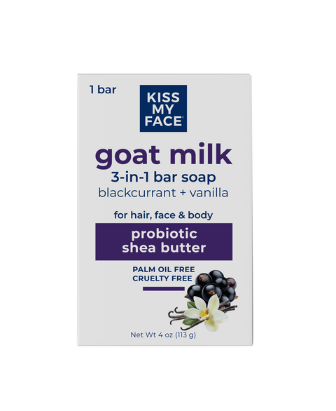 Goat Milk  3-in-1 Bar Soap - Blackcurrant + Vanilla