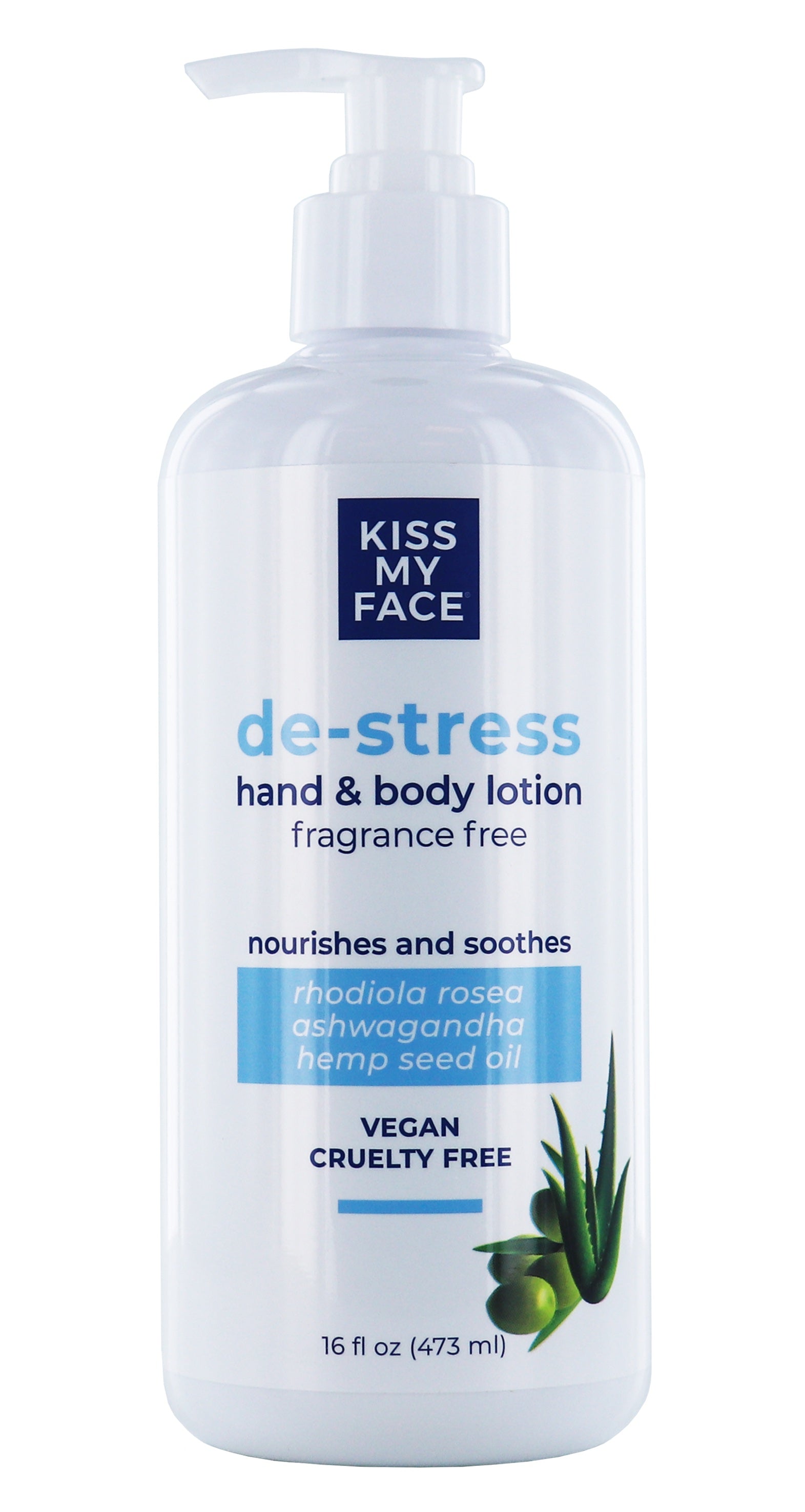 DeStress Hand & Body Lotion Fragrance Free Kiss My Face