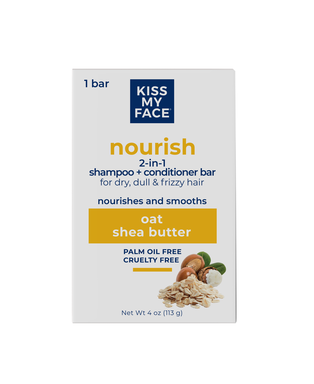 2in1 Shampoo + Conditioner Bar, Nourish Kiss My Face