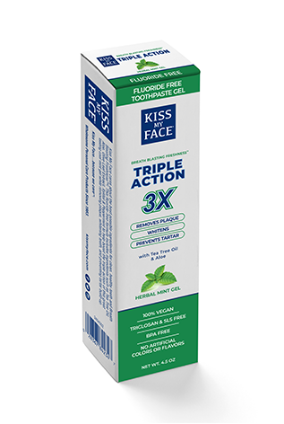 Triple Action Cool Mint Gel Fluoride Free Toothpaste